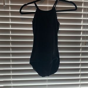 Black ruffle ballet leotard